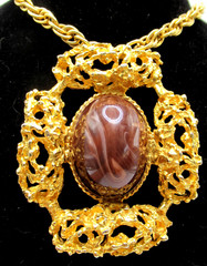LES BERNARD Huge Modernist Vintage Pendant Necklace