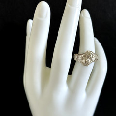 Vintage 925 Sterling Silver Smiling Facing Unique Band Ring Size 6.25
