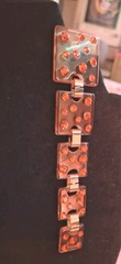 Vintage 4.75 Inch Lucite Clear With Orange Rhinestones Post Earrings Very Groovy