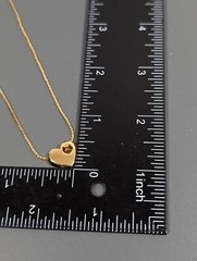 Vintage Faux Topaz Heart Birthstone Choker necklace Gold Tone 15 in