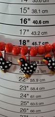 Vintage Flying Colors Red and Black Chicken Rooster Necklace