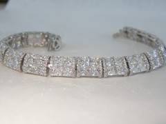 Vera Wang Sterling Silver 925 2 Row CZ Tennis Bracelet Fits 7.5″