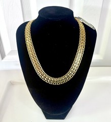 NWT Vintage 1960’s Monet Gold Plated Necklace Signed Original Vintage Price Tag