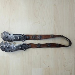 19th c ARMENIAN Antique Niello SILVER BELT- Russian Armenia Tradit. Folk Costume
