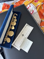 Vintage Camrose Kross JBK Gold Charm Bracelet COA 7″ NEW