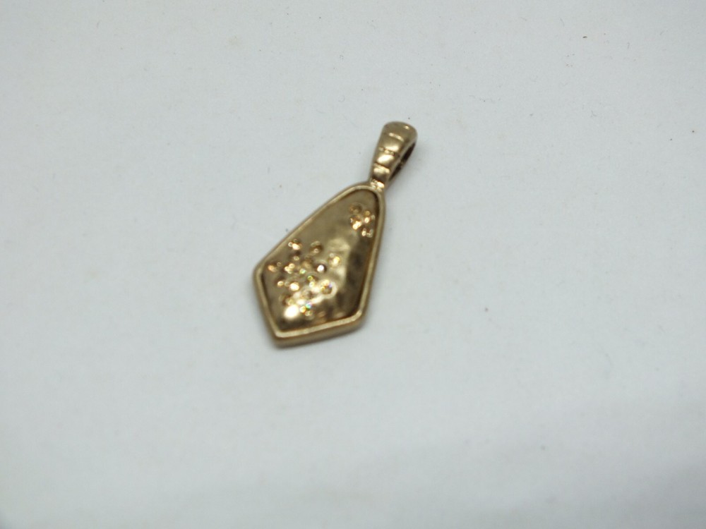 Collectible Beautiful Pendant Gold Tone Gold Rhinestones 1 x 1/2″ CUTE
