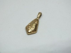 Collectible Beautiful Pendant Gold Tone Gold Rhinestones 1 x 1/2″ CUTE