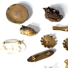 Victorian Edwardian 2 Deco Wear Repair Craft Scrap Jewelry Lot 16 Pc