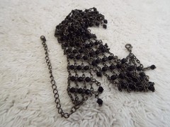 Gunmetal Black Bead Chain Choker Necklace (B19)