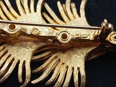 MCM CORO 3.5 In Long Goldtone Intricately Detailed Branch Design Brooch