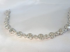 Vintage Sterling Silver 925 Natural Diamond Tennis Bracelet Fits 7.5″
