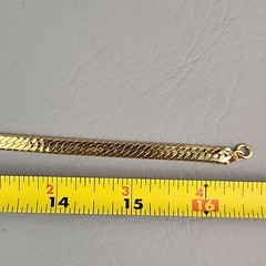 Vintage Trifari Necklace Pink Pendant Gold Tone Herringbone Chain 16.5″