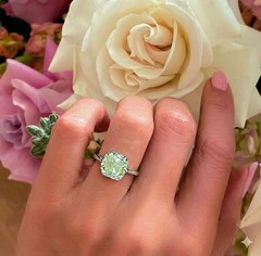 Platinum Vintage Engagement Ring 3.02ct.Natural Yellow Radiant Cut Diamond GIA