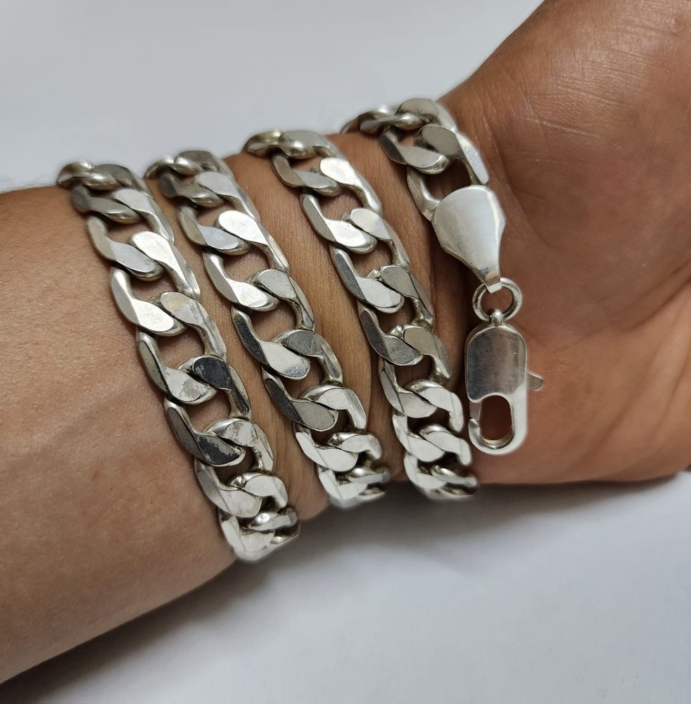 Vintage 925 Sterling Silver Heavy Chain Necklace 12mm 74cm 29in 112.4g Stamped