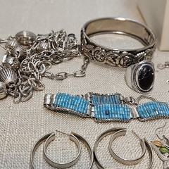Silver Tone Jewelry Lot All Wearable 1lb +