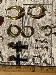 Vintage 1980s 2000s Lot Gold Tone Pierced Earrings Faux Pearl Love Knot