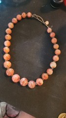 Antique 18″ SouthEast Asian Beaded Carnelian Hand Strung Graduated Bead Necklace