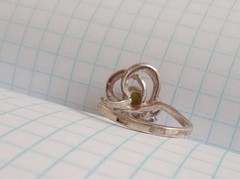 Vintage Ring Nephritie stone Sterling Silver 875 Star USSR time Jewelry size 7.5