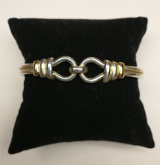 Leonore Doskow Sterling and 14kt Gold Bracelet ~ 6.5″