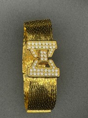 Nolan Miller Gold Tone Multi Strand Bracelet – Pavé Clasp – 7.25” – Signed