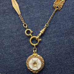 Vintage 12k Gold Filled Pocket Watch Fancy Link Chain FOB,Swivel Dog Clip, Czech