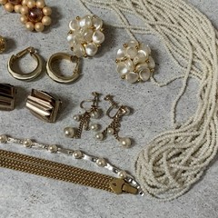 Vintage Jewelry Lot Pearl Bead Feminine Romantic Mixed Wearable Assortment