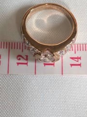 Vintage Thailand Fine Costume Cubic Zirconia Gold Tone Ring Size 7