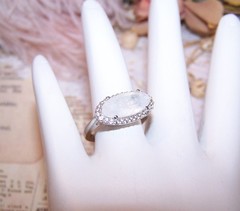 MCGI Sterling Silver Moonstone Quartz Zircon Ring – Size 5.75
