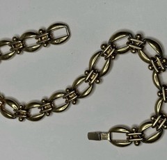 VTG Erwin Pearl Signed Gold Tone Chunky Link Choker Necklace 16” 1980s 1990s