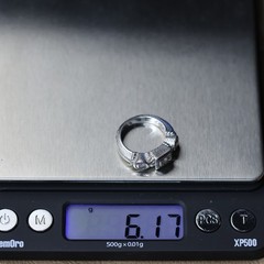 Triple Gemstone Ring Sterling Silver