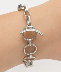 925 Sterling Silver Prehnite Gemstone Link Bracelet Adjustable 7 1/2 in – 9 inch