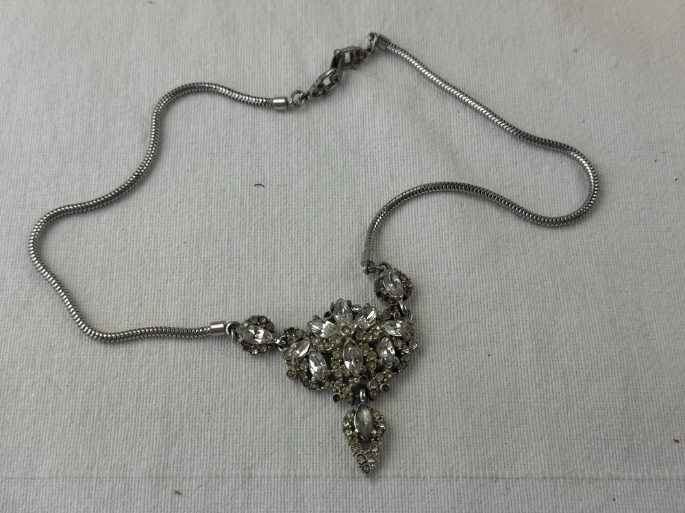 Vintage 1950s or 1960s Signed Hollycraft Rhinestone Necklace choker