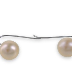 Vintage Sterling Silver 925 Teardrop Pink Pearl French Wire Dangle Earrings