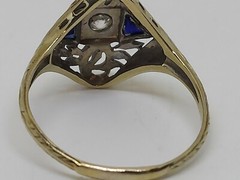 Vintage Art Deco BELAIS 18k Gold Filigree Delicate Ring Size 8