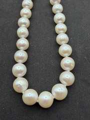 JTV Semi Baroque Graduated Pearl Necklace Sterling Silver 925
