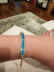 Vintage Italian Sterling Silver and Jade Link Bracelet