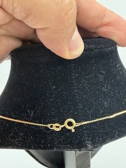 14K Yellow GOLD 2.4g Necklace Double Flat Serpentine Chain 10k Gold Cross 18”