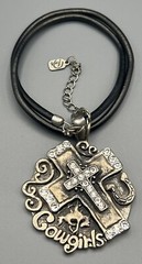 Western Cross Pendant / Necklace / Choker w/adjustable length Branded by You&I