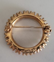Vintage Multicolor Rhinestone Round Circle Brooch Pin