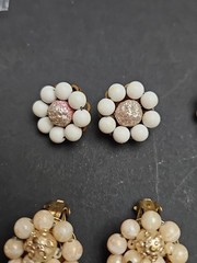 Lot Of 6 VTG faux pearl clip on earrings made in Japan please refer to photos