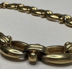 VTG Erwin Pearl Signed Gold Tone Chunky Link Choker Necklace 16” 1980s 1990s