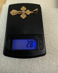 Vintage East European 14k (585) Rose & White Gold Cross Pendant