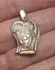 1990s Anthony Quinn LOVERS 925 Sterling Silver & 18K Yellow Gold Dangle Earrings