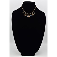Anna Koplik Vintage Charm Necklace Collar Picnic Basket Wine Heart Signed BinBL