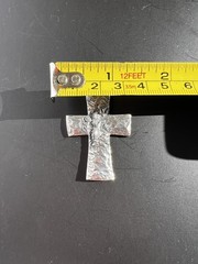 Retired vintage JAMES AVERY Sterling Silver Big 2” St Francis CROSS PENDANT