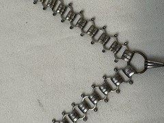 Vtg Victorian Revival Silver Tone Book Chain Locket Pendant Necklace Dbl Sided