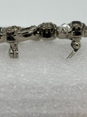 Vintage Smoky Gray Clear Prong-Set Rhinestone Wreath Brooch Silver-Tone Unsigned