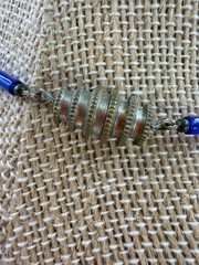 Vintage Necklace Art Deco Blue Cobalt Blue Glass Beads 18 Inch Barrel Clasp