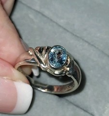 Vintage 925 Sterling Silver Genuine Blue Topaz Ring-Size7-3g