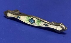 Vintage Art Deco Petite 1.2” Guilloche Enamel Brooch Delicate Lightweight Beauty
